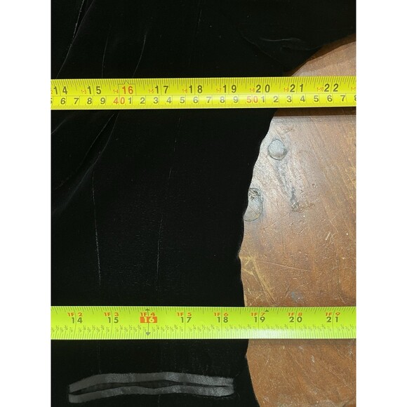 Paperwhite Velvet Black Blazer Womens Tuxedo Jacket 8 Holiday Party Oversized - Picture 7 of 12